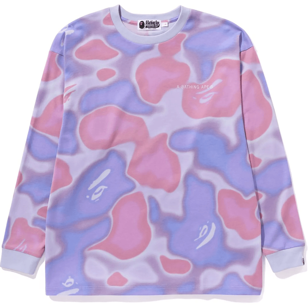 Bape Liquid Camo L/s Póló, Laza Szabású, Női, Lila