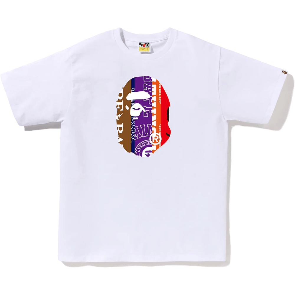 Bape Fans Schal Ape Head T-Shirt Herren Weiß