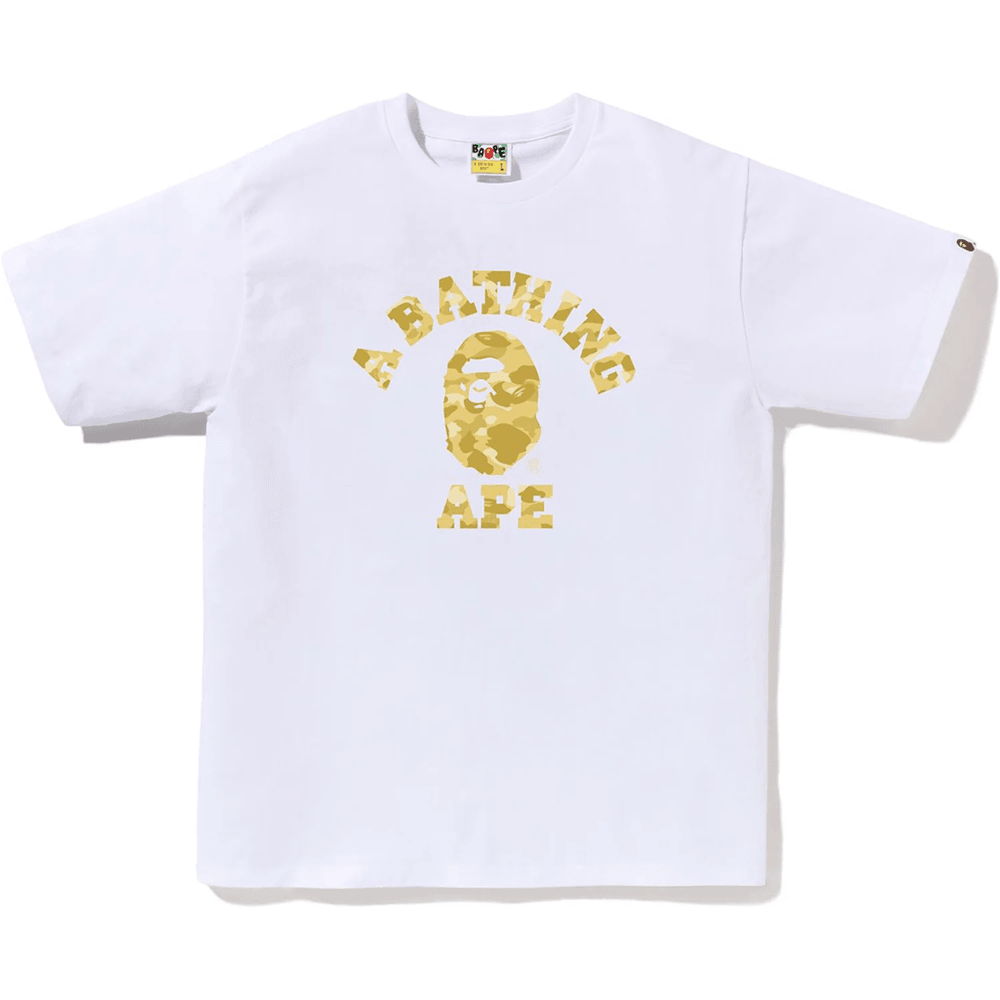 Bape Color Camo College Tee Herr Vit X Gul