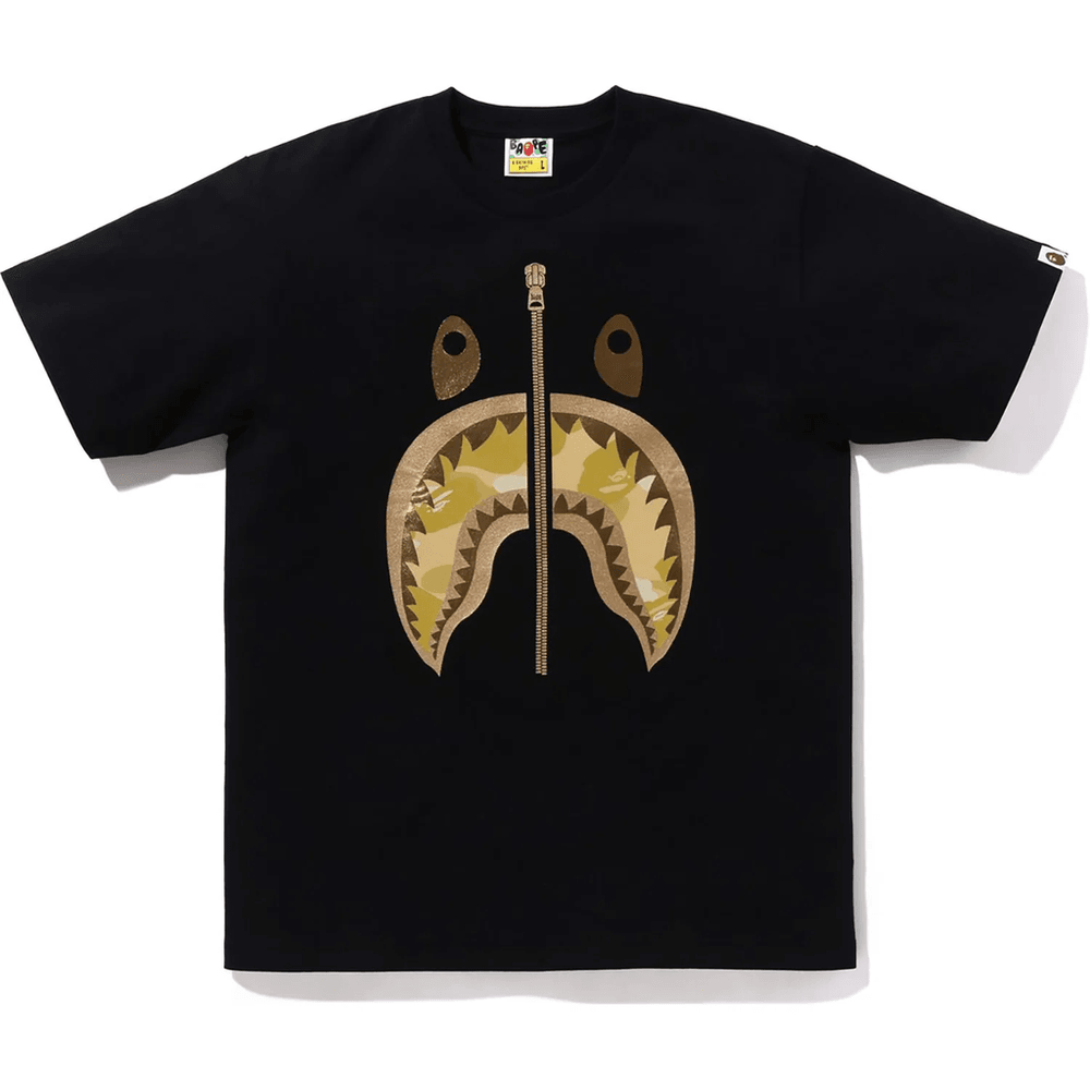 Bape Color Camo Shark Tee Herre Svart X Gul