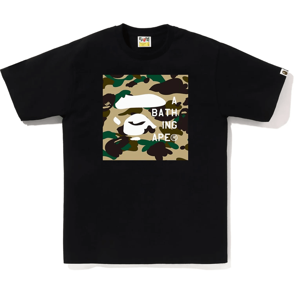 1. Maskáčové Tričko S Logom Bape Face, Pánske, čierne