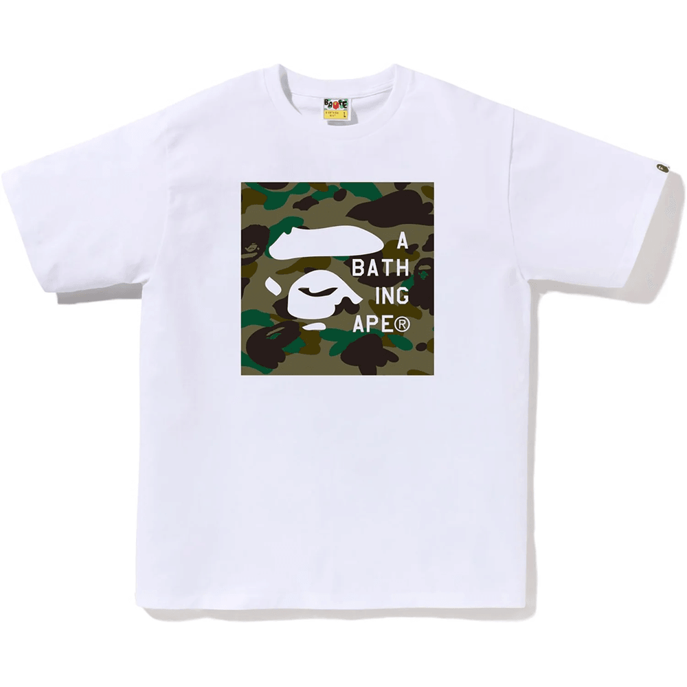 1. Maskáčové Tričko S Logom Bape Face Pre Mužov, Biele