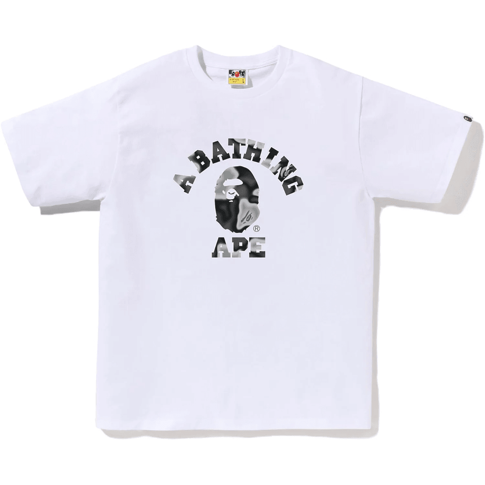Bape Liquid Camo College Tee Herr Vit X Svart