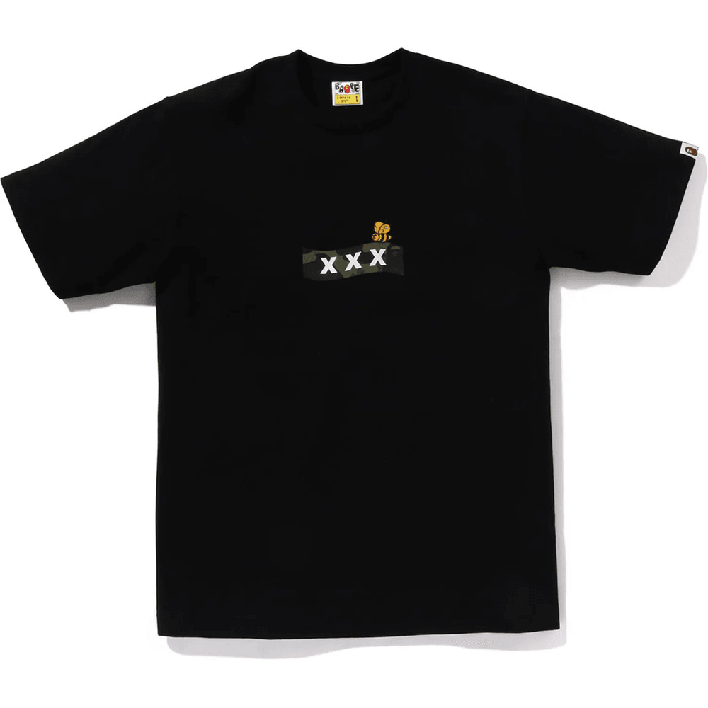 BAPE X GOD SELECTION XXX TEE MENS Black