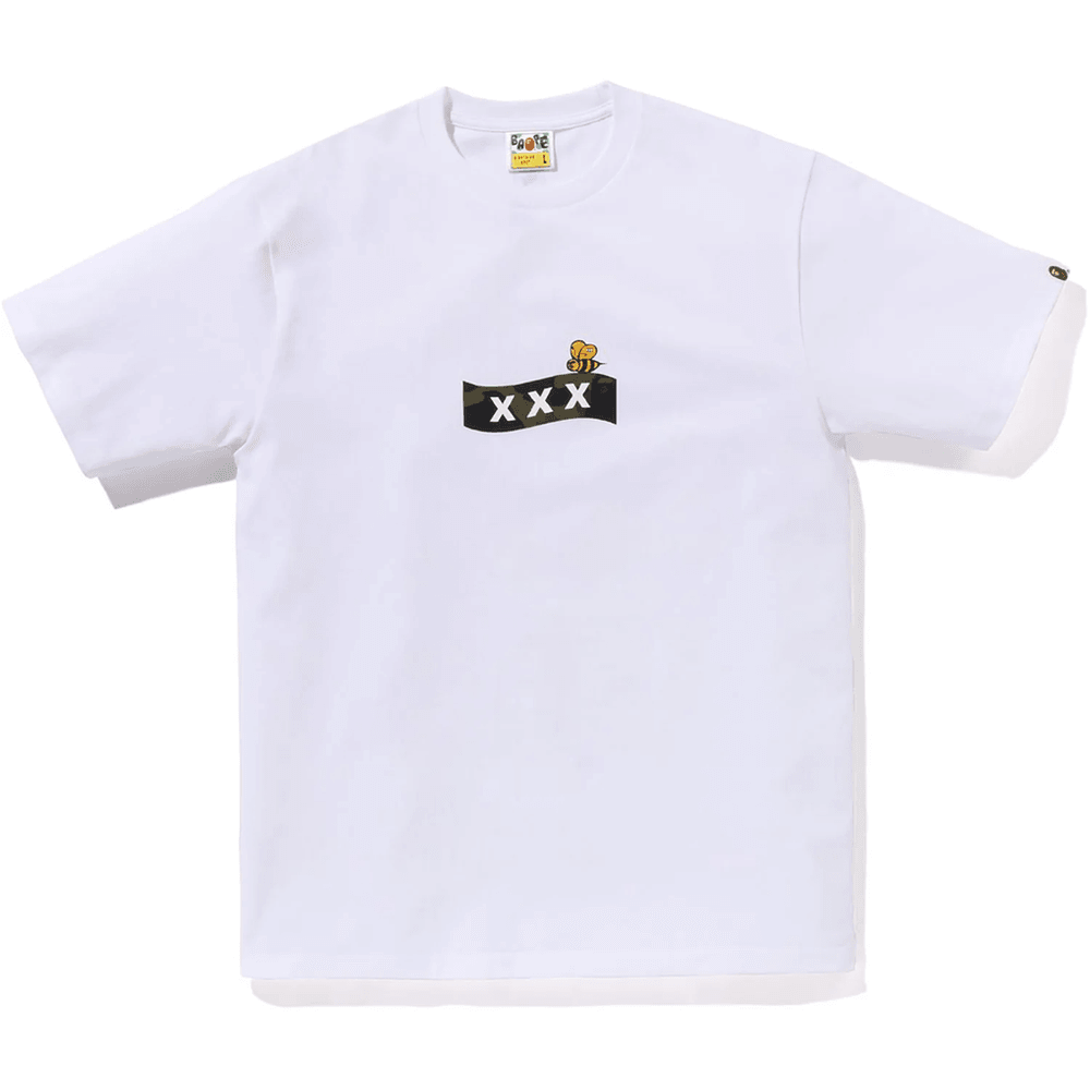 BAPE X GOD SELECTION XXX TEE MENS White