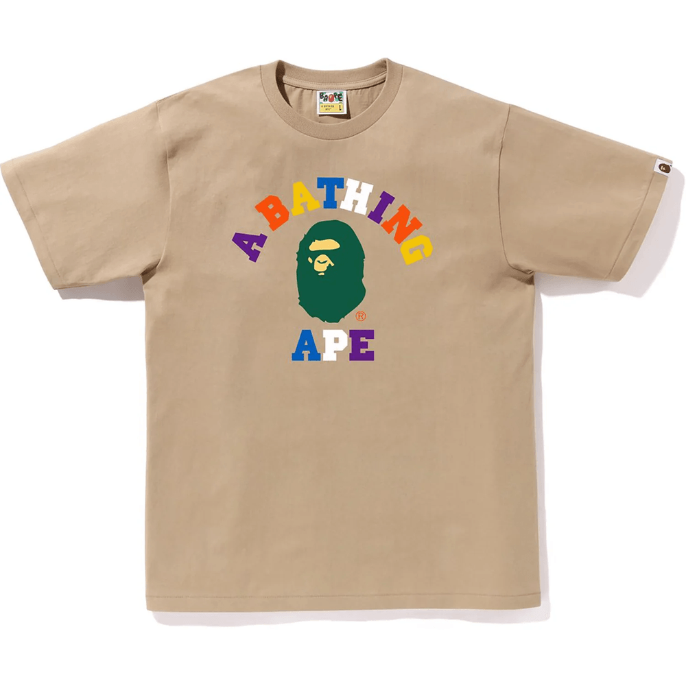 Bape Colors College Tee Herre Beige