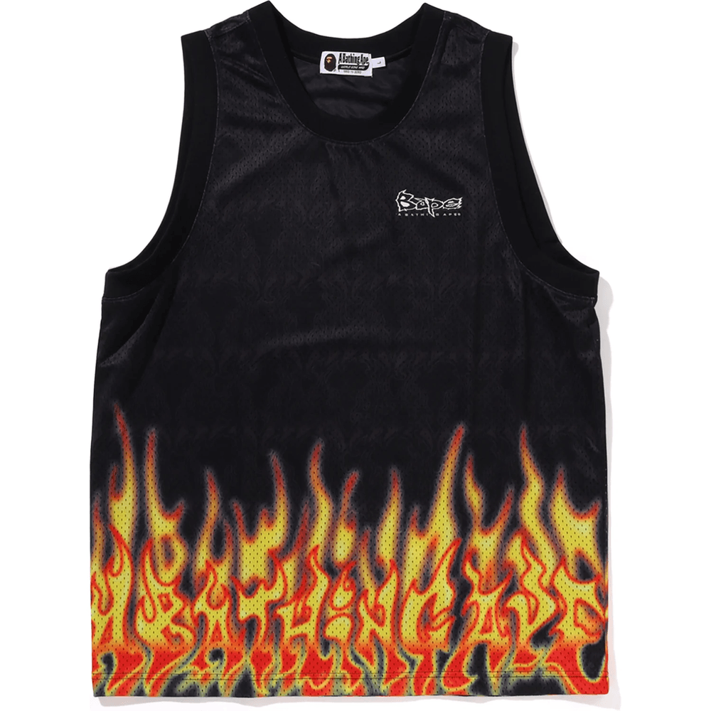 Bape Flame Mrežasti Prsluk Muški Crni