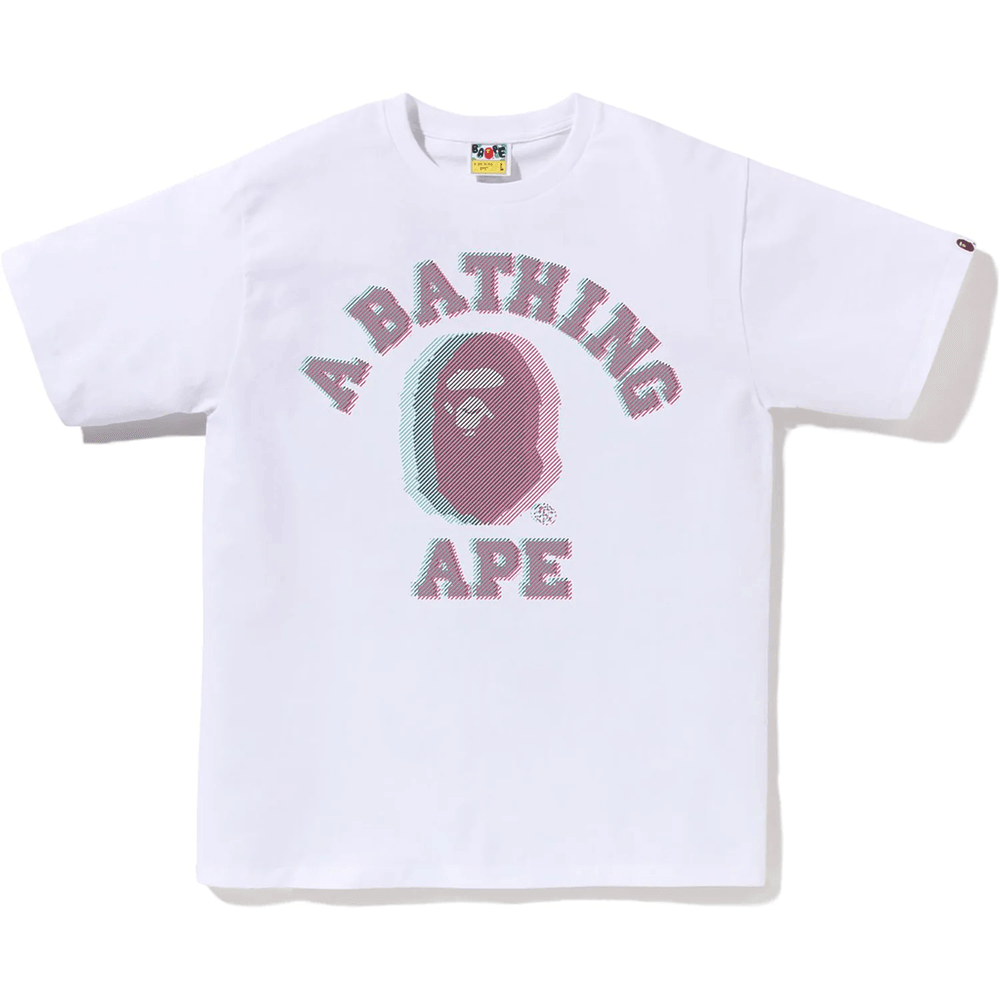 Bape Glitch Art College Tričko Pánske Biele