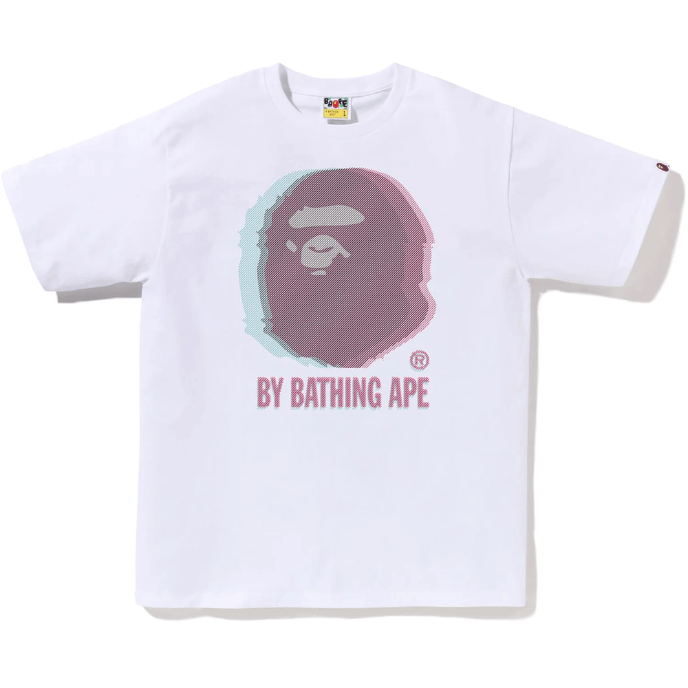 Bape Mens Glitch Art By A Bathing Ape T-skjorte Hvit