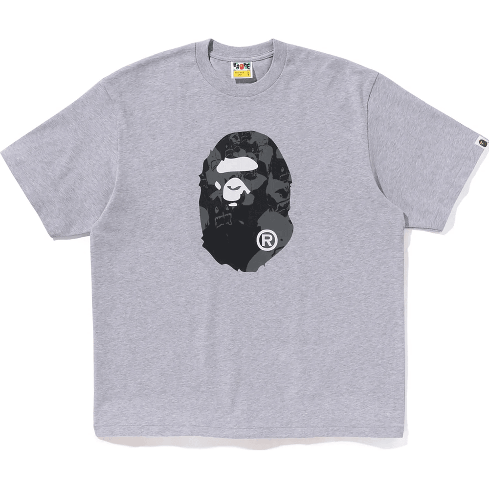 Bape SHARK SEIJIN APE HEAD RELAXED FIT TEE MENS Gray