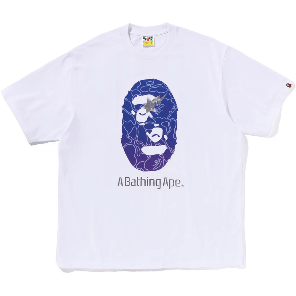 Bape LINE CAMO APE HEAD RELAXED FIT TEE MENS White