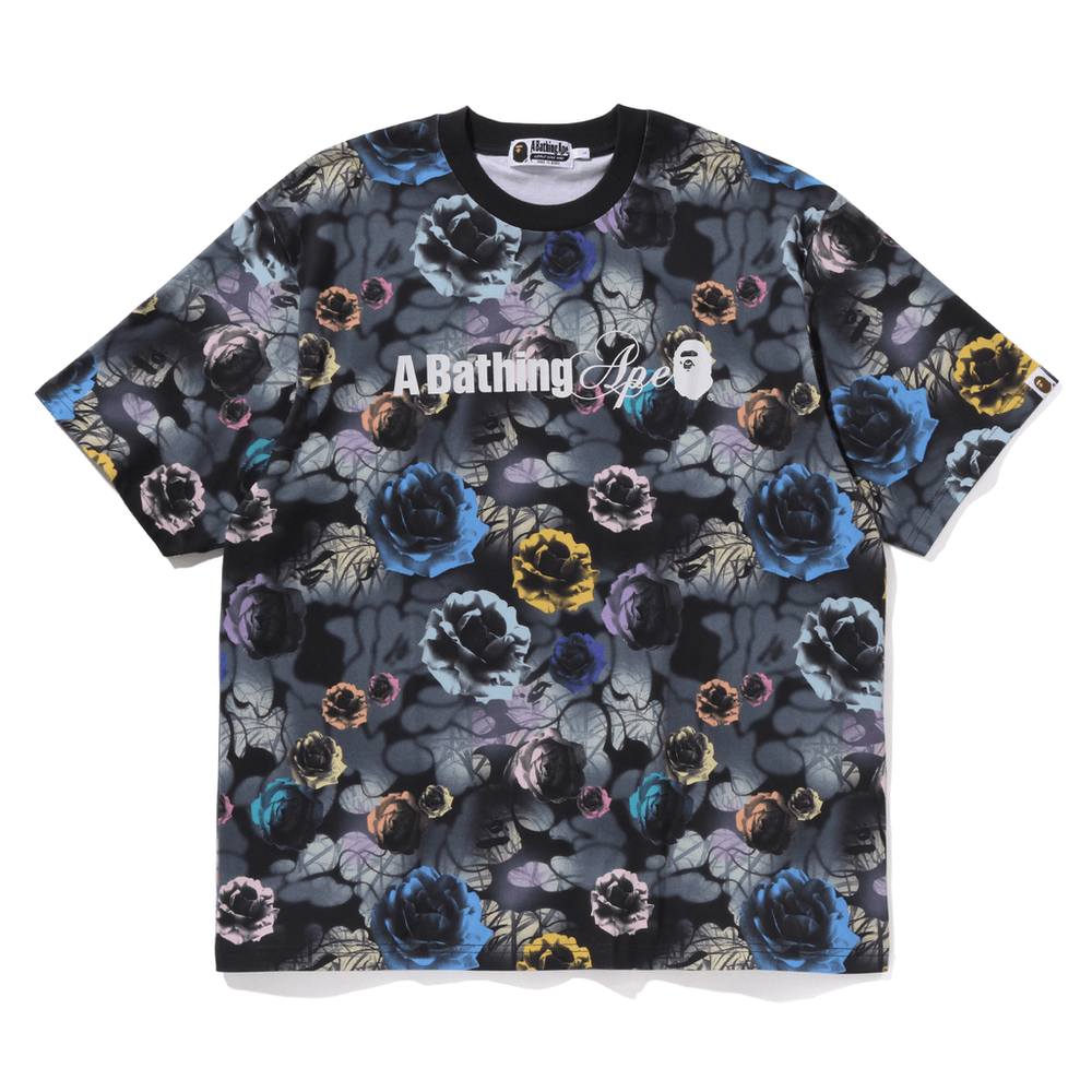 Bape FLORAL CAMO LOGO RELAXED FIT TEE MENS Black