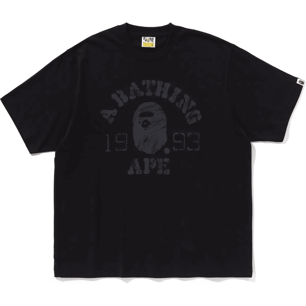 Bape Screen Print College Relaxed Fit Tee Męski Charcoal