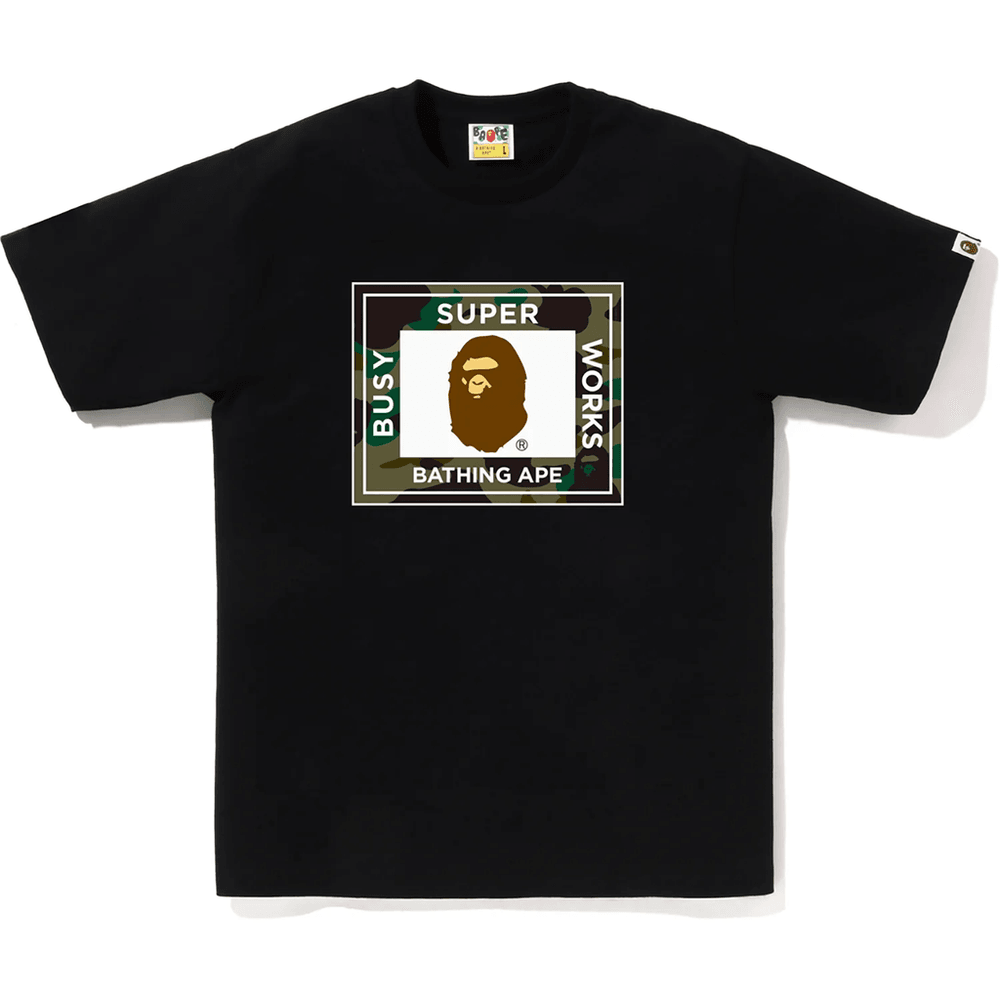 Bape 1ST CAMO SUPER BUSY WORKS TEE MENS Black