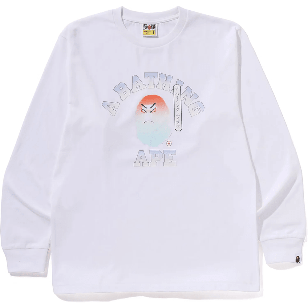 Bape KABUKI HEAD LS TEE MENS White
