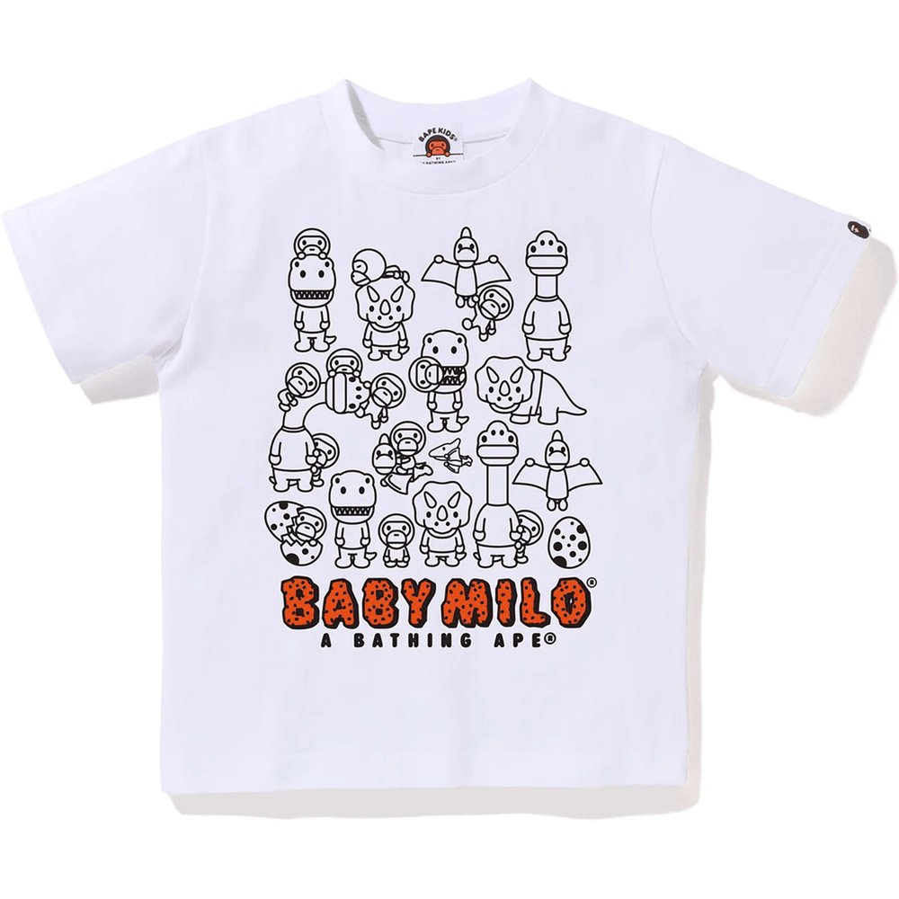 Bape BABY MILO DINOSAURS TEE KIDS White