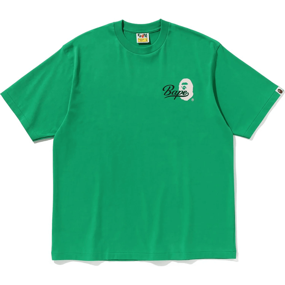 Bape Cursive College Logo Relaxed Fit Majica Moška Zelena