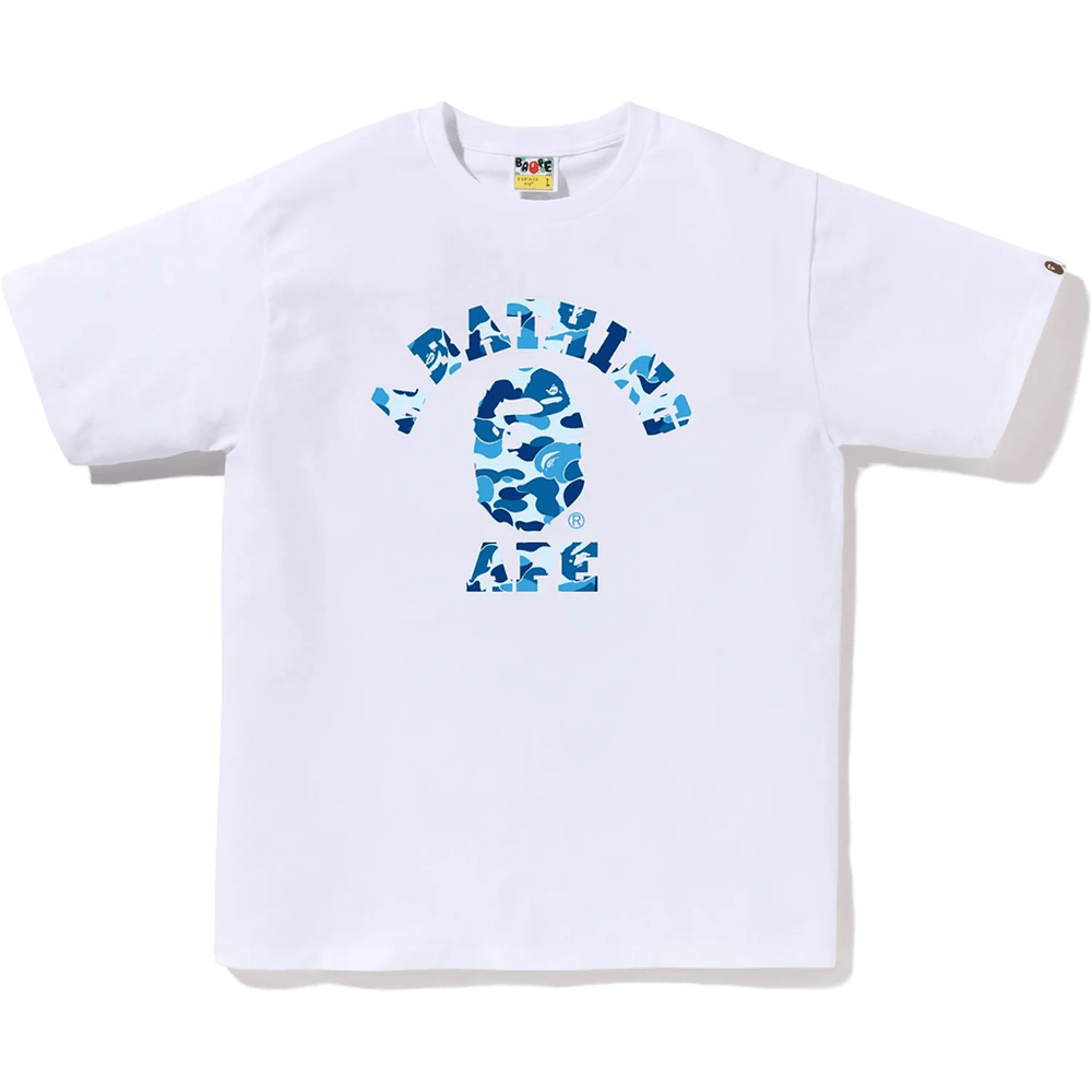 Bape Abc Camo College T-skjorte Herre Hvit X Blå