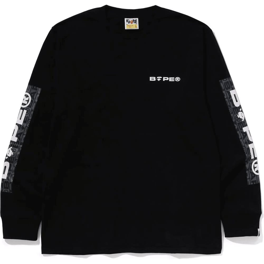 Bape Lux Sport Pattern Logo Ls Tee Muška Crna Majica