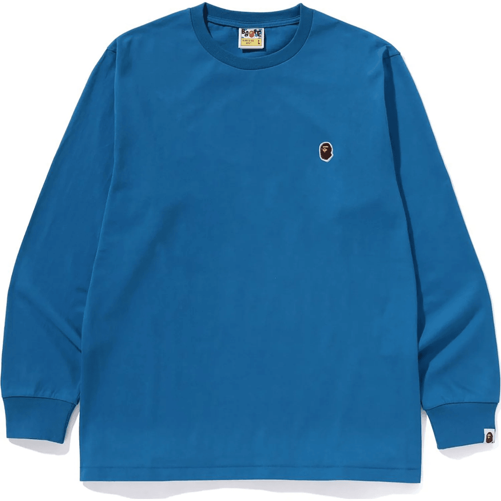 Bape One Point Ls Tee Herre Blå