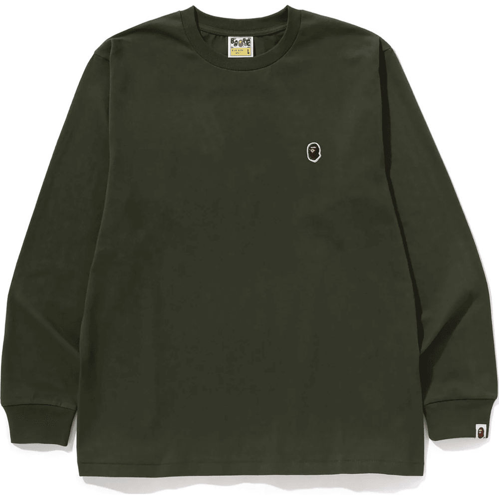 Bape One Point Ls Tee Herre Olivendrab