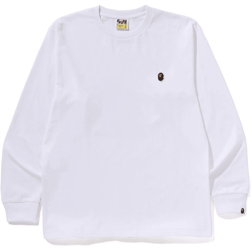 Bape One Point Ls Tee Herre Hvit