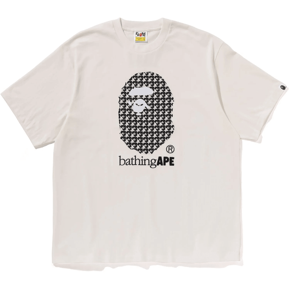 Bape STA HOUNDSTOOTH BY BATHING APE RELAXED FIT TEE MENS Ivory