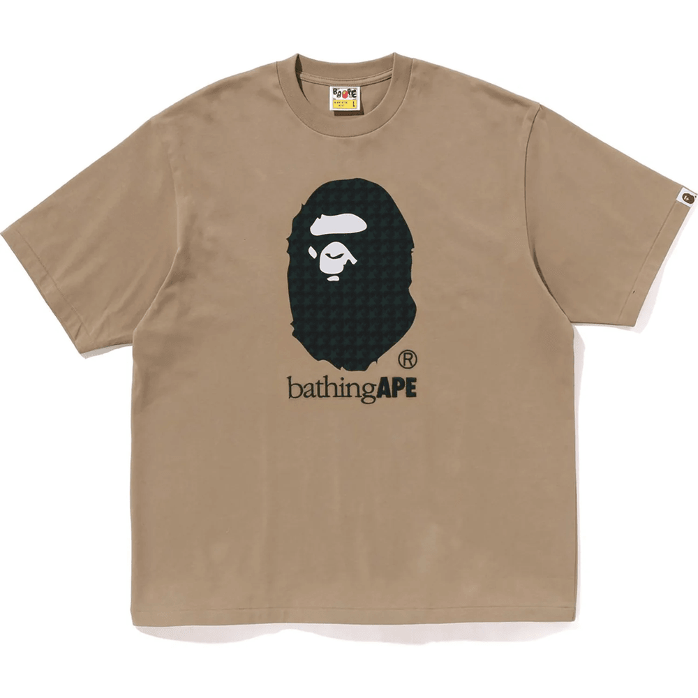 Bape STA HOUNDSTOOTH BY BATHING APE RELAXED FIT TEE MENS Beige
