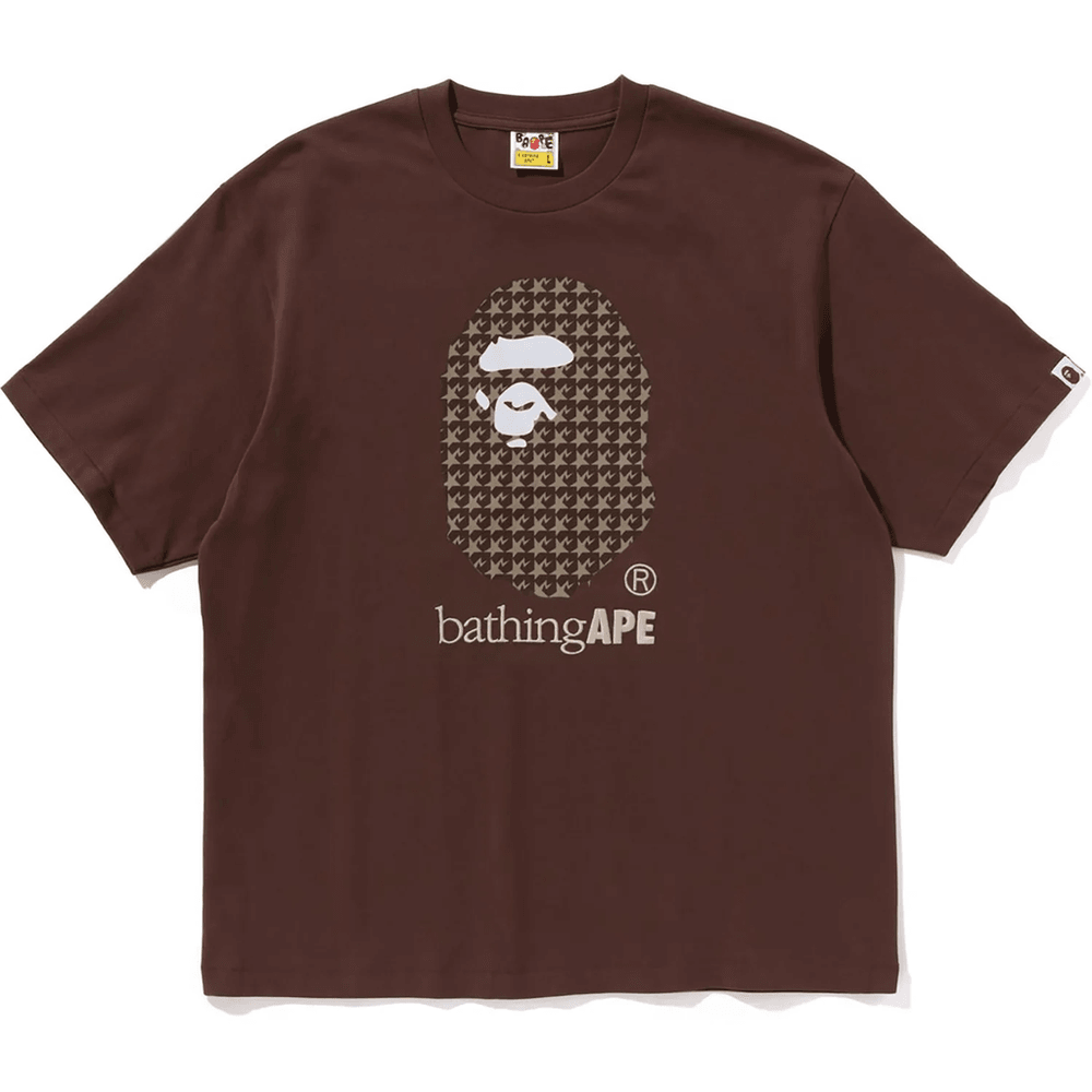 Bape STA HOUNDSTOOTH BY BATHING APE RELAXED FIT TEE MENS Brown