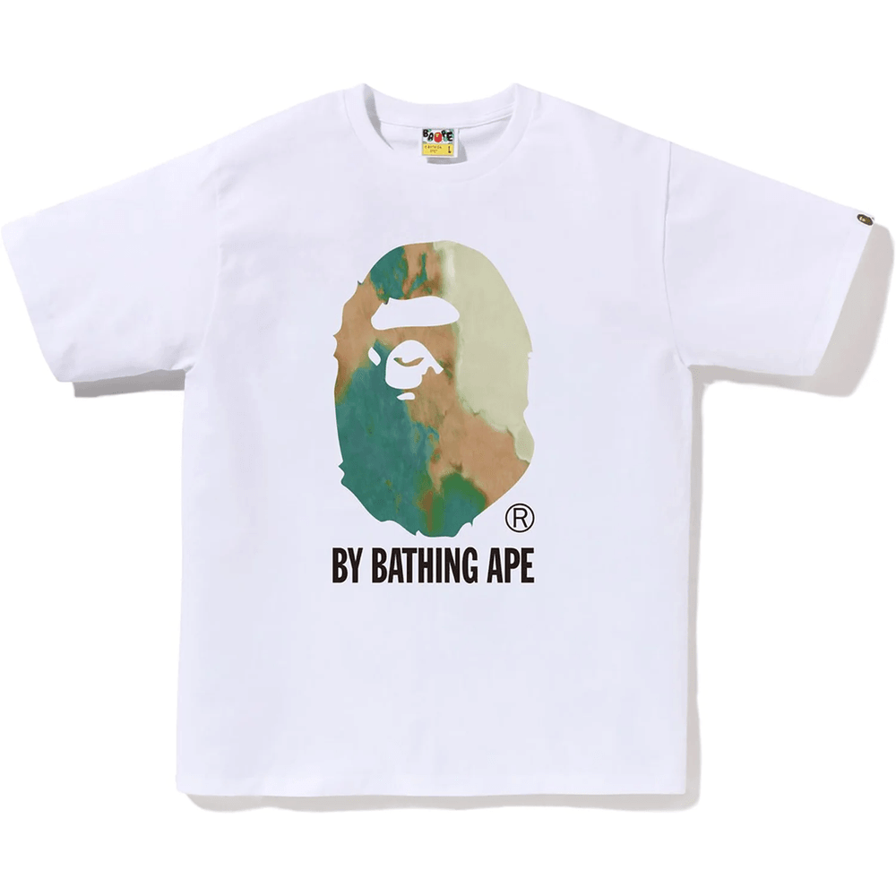 Bape Tie Dye By Bathing Ape T-skjorte For Menn, Hvit/beige