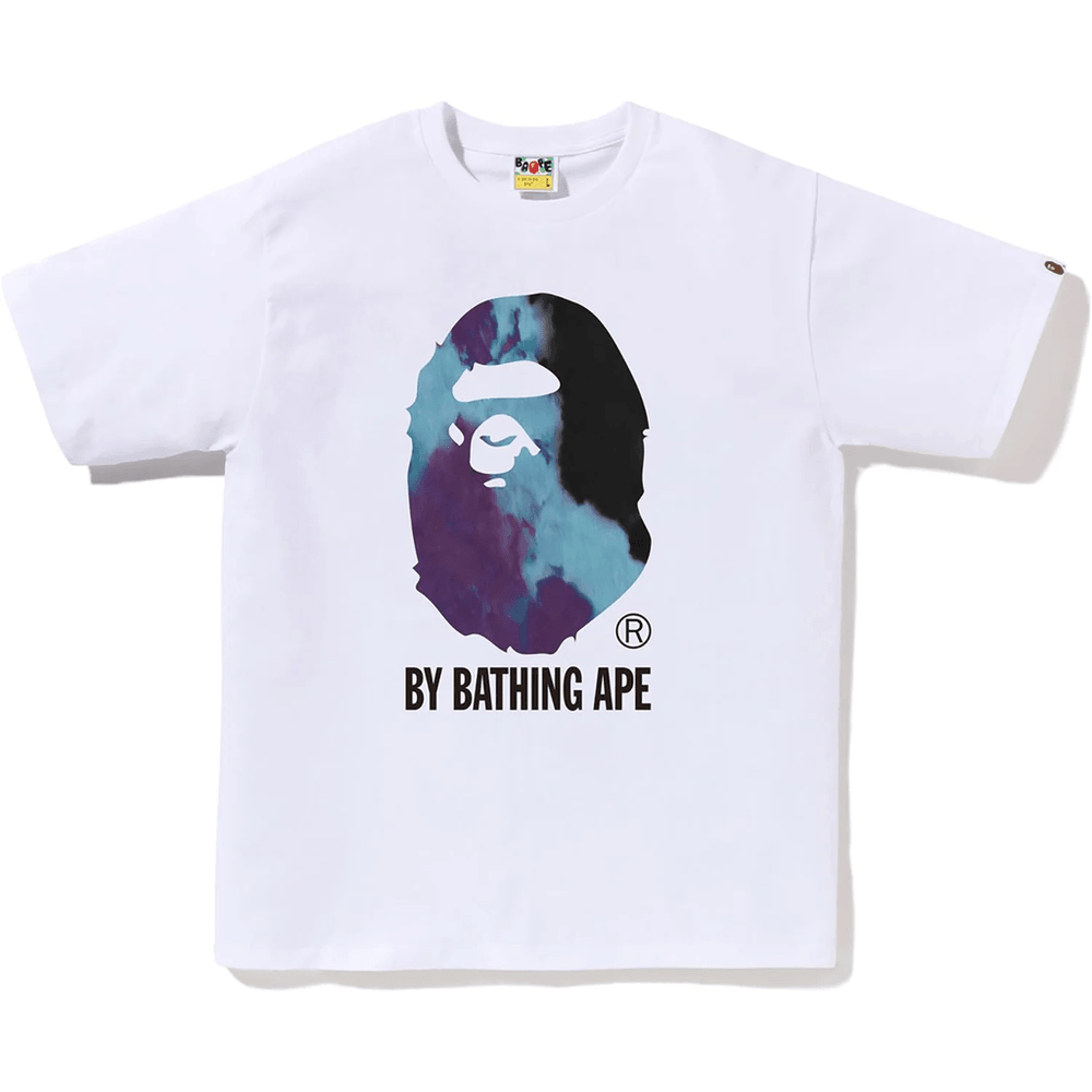 BAPE Tie Dye By Bathing Ape T-skjorte For Menn, Hvit X Svart