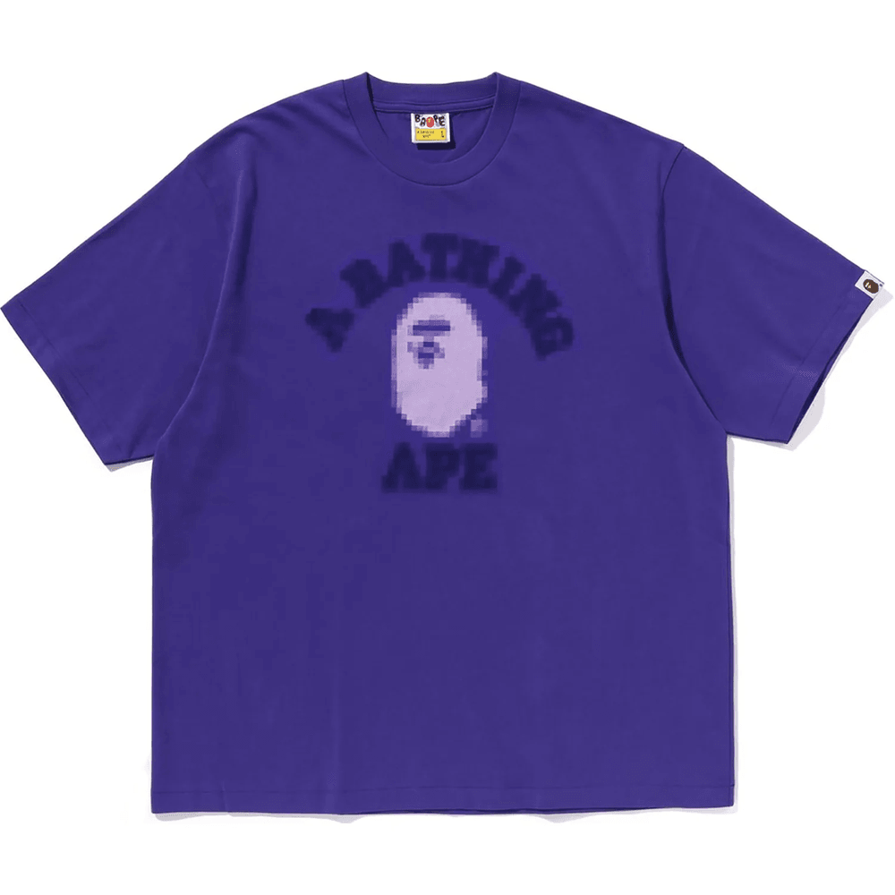 BAPE Pixal College Bő Szabású Lila Férfi Póló