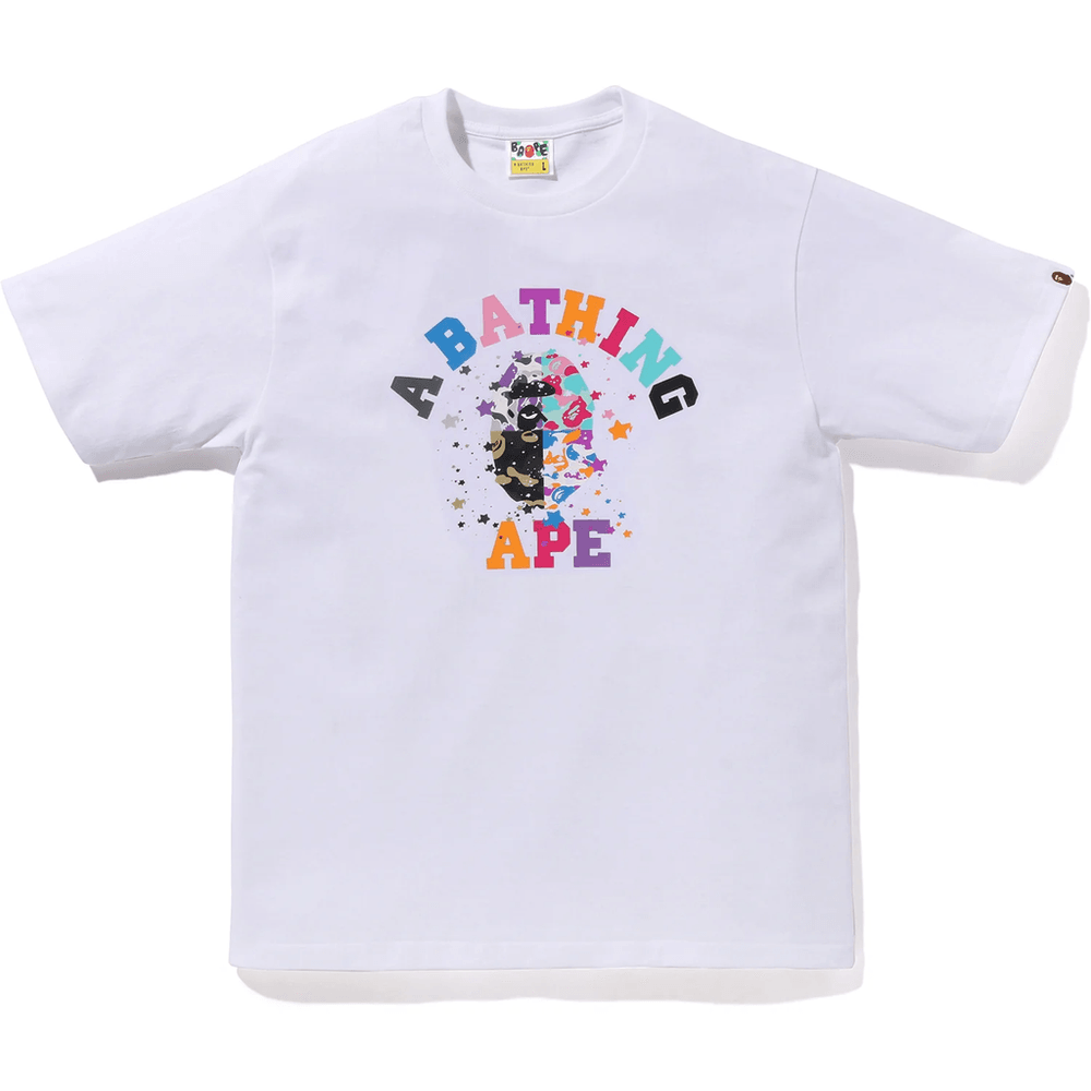 Bape Męska Koszulka Us College Multi Cam Sta T-shirt Biała