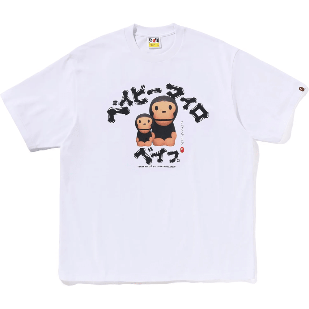 Bape Baby Milo College Bő Szabású Fehér Férfi Póló