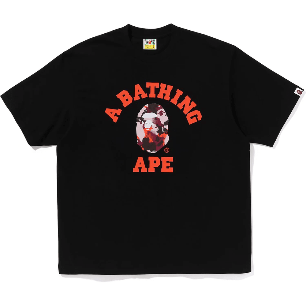 Bape Map Camo College Relaxed Fit Tee Herre Svart