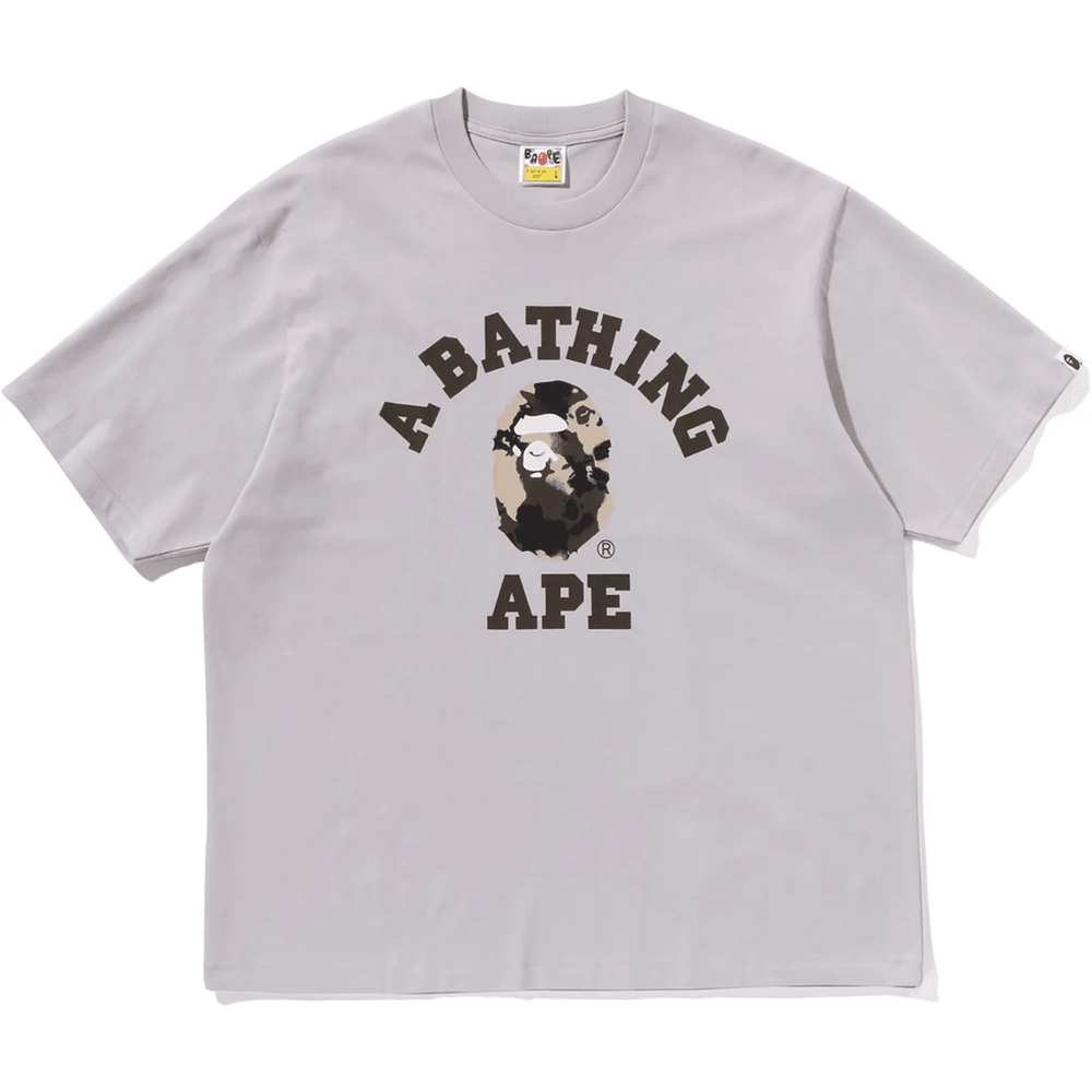 Bape Map Camo College Relaxed Fit Tee Herre Grå