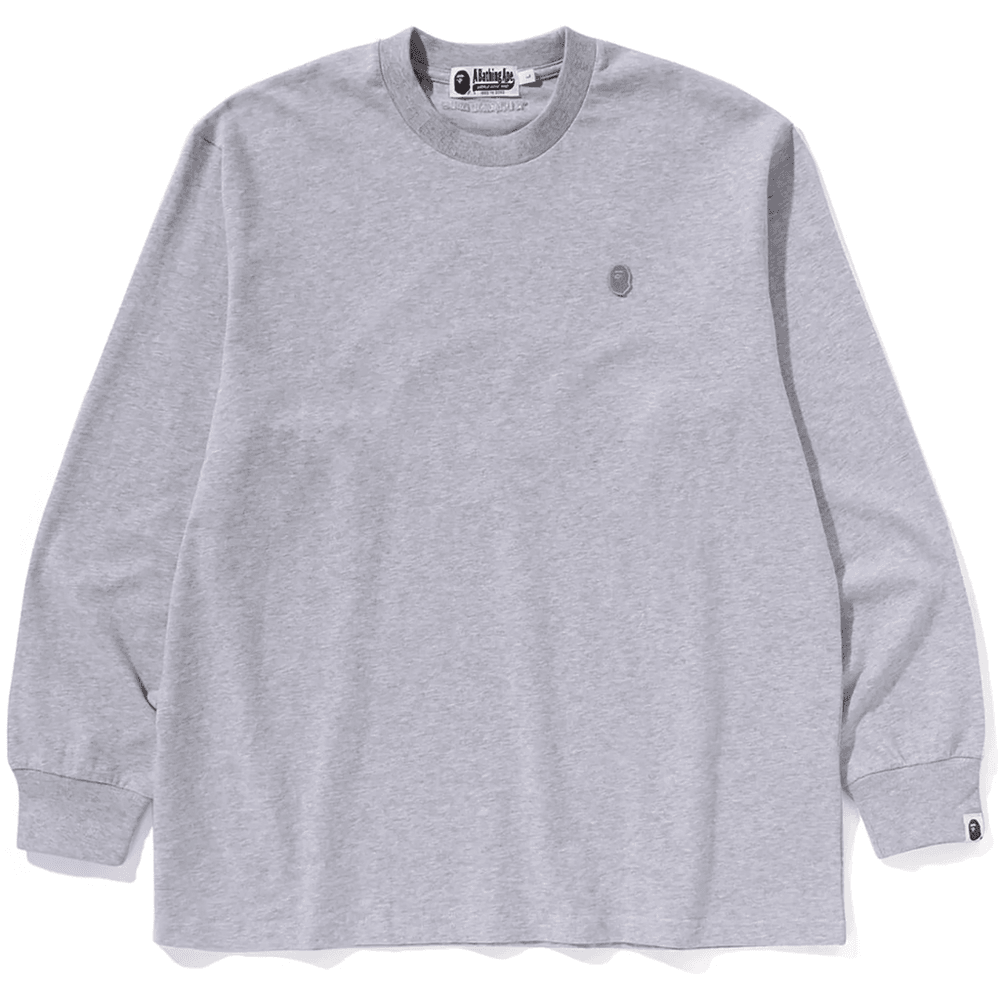 Bape One Point Relaxed Fit Longsleeve Shirt Heren Grijs