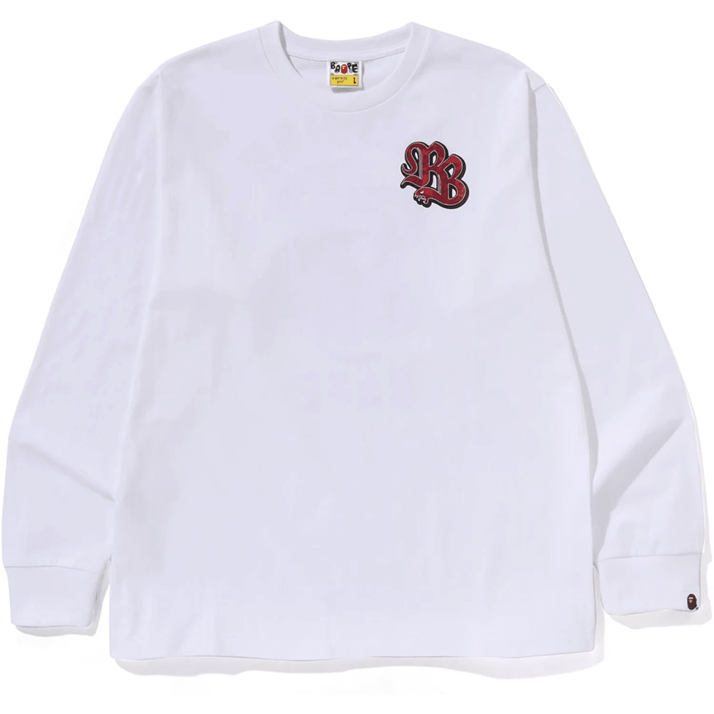 Bape Jaar Van De Slang Ls Tee Heren Wit