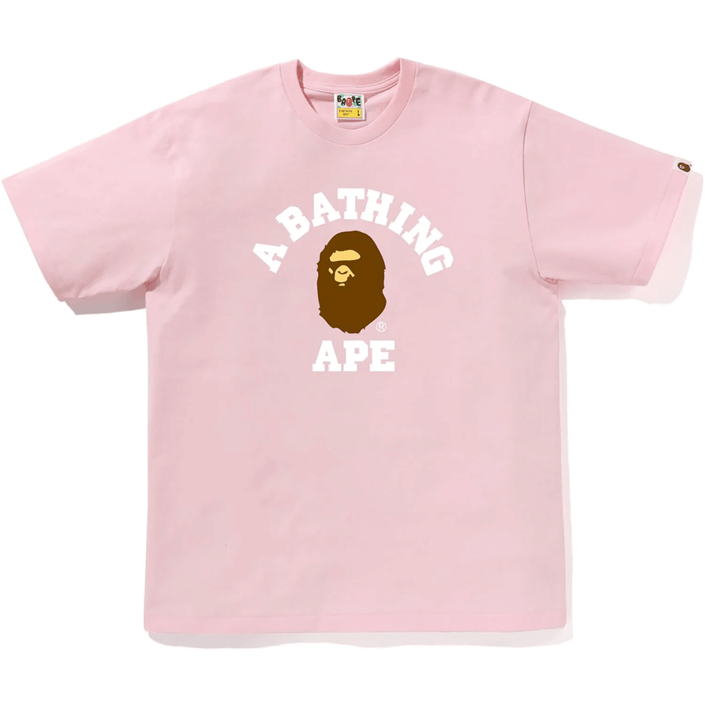 Bape Herren College T-Shirt Pink