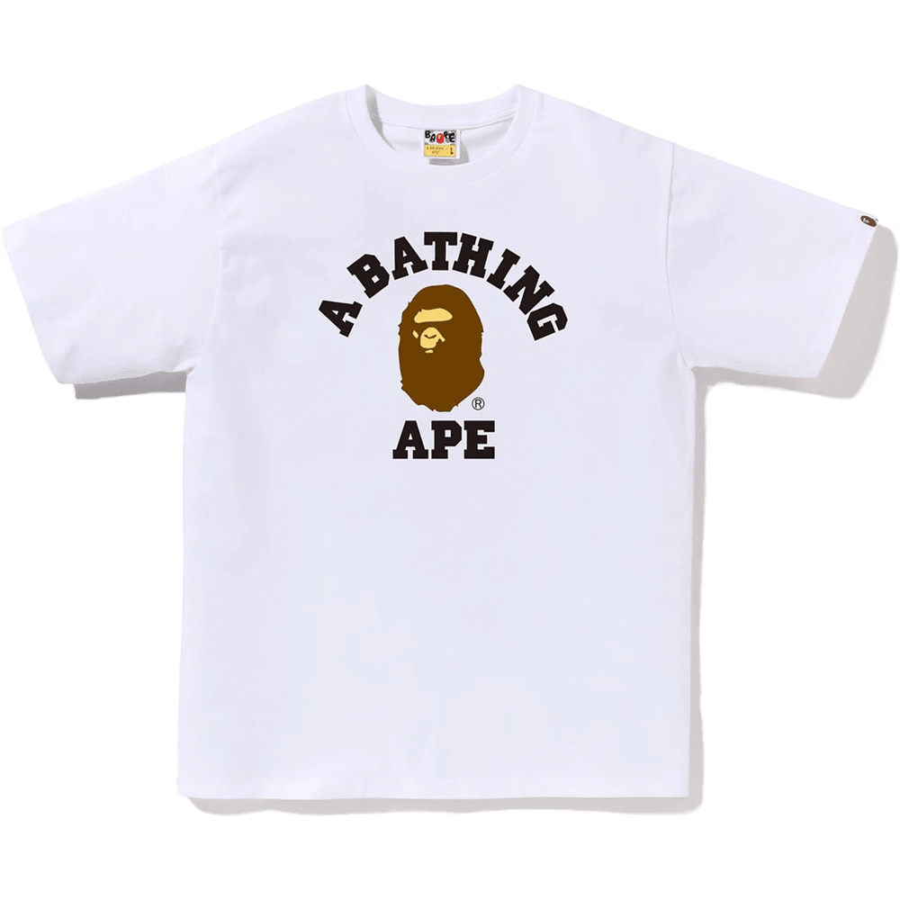 Tricou BAPE College Pentru Bărbați, Alb