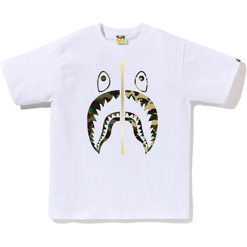 Bape 1st Camo Separate Shark Tee Męska Biała