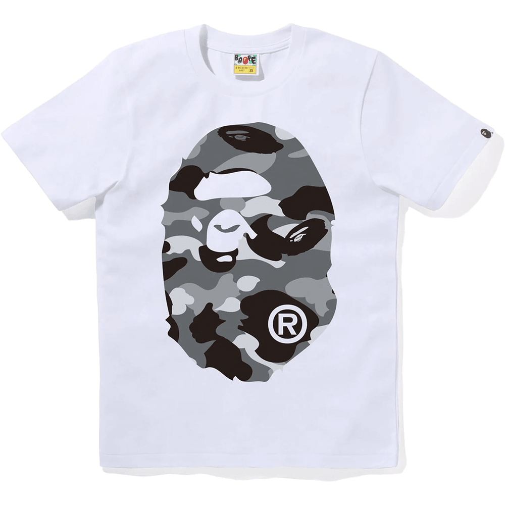 Bape 1st Camo Big Ape Head Tee Dame Hvid X Grå