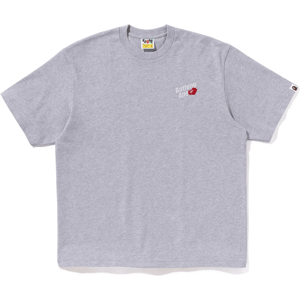 Bape Herre A Bathing Ape Logo Relaxed Fit T-skjorte Grå