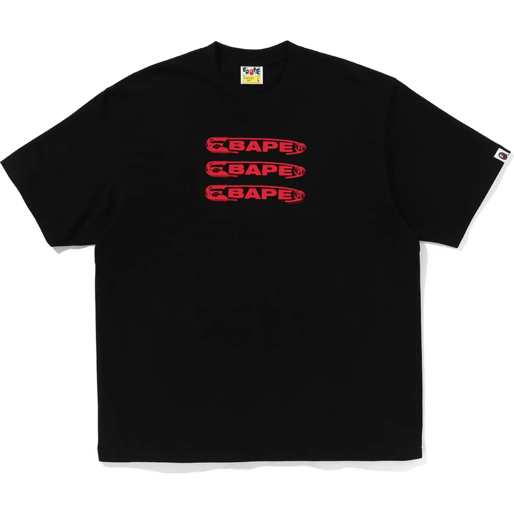 BAPE PIN LOGO RELAXED FIT TEE MENS Black