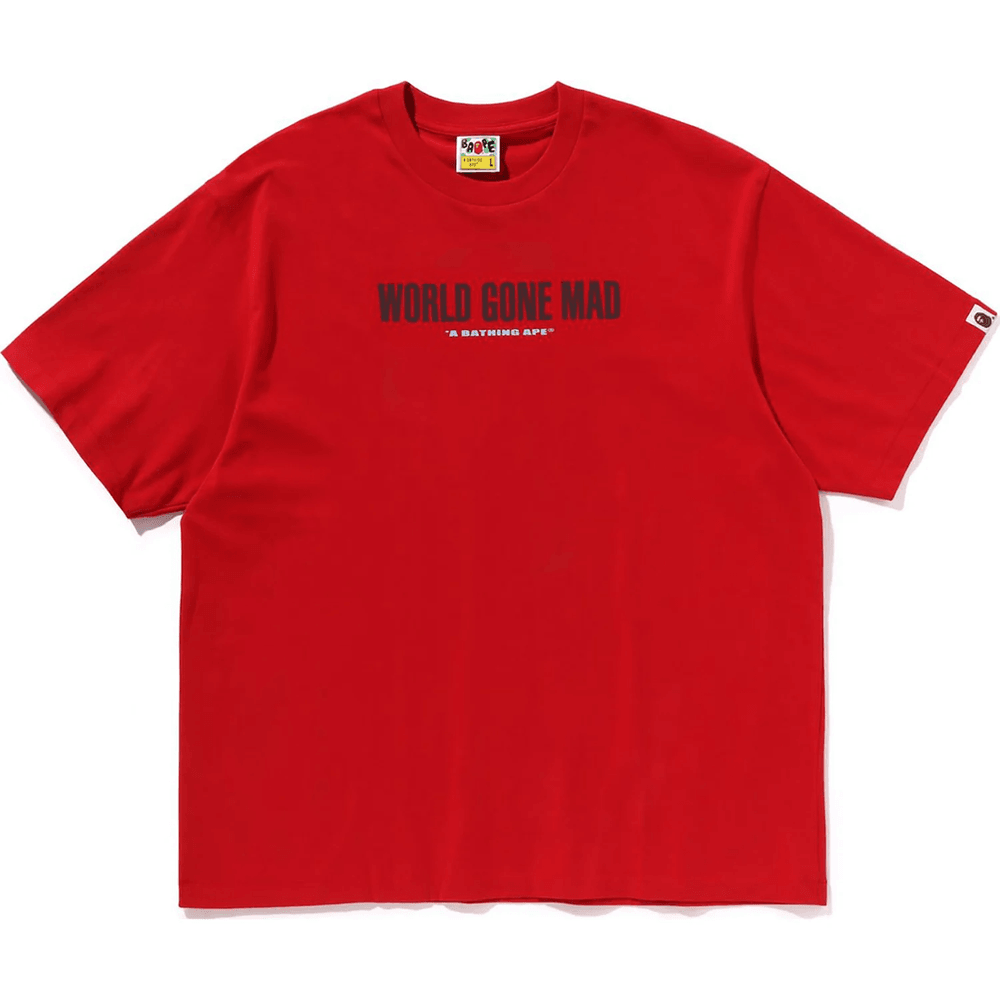 Bape SLOGAN RELAXED FIT TEE MENS Red