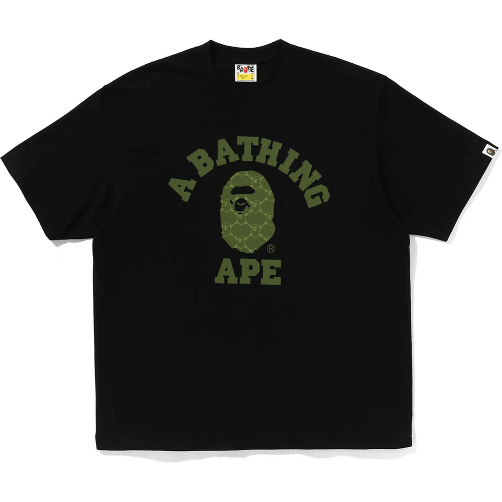 Bape COLLEGE MONOGRAM COLLEGE RELAXED FIT TEE MENS Black