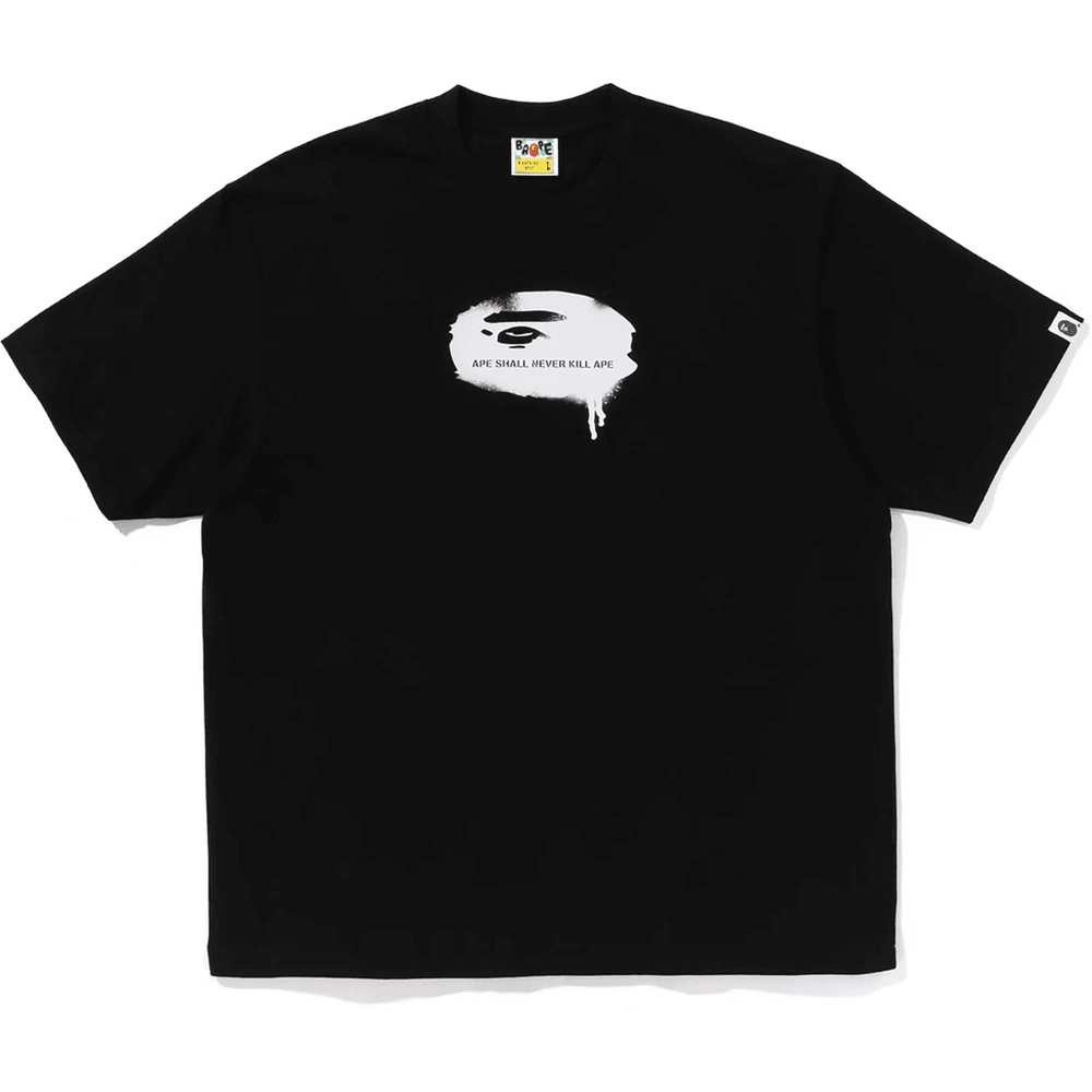 Bape GRAFFITI APE HEAD LOGO RELAXED FIT TEE MENS Black