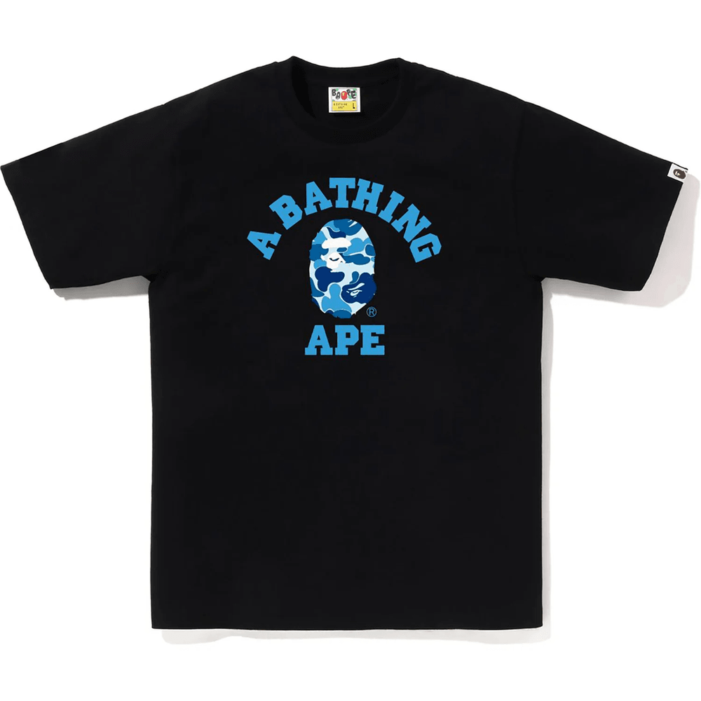 Bape Abc Camo College T-skjorte Herre Svart X Blå