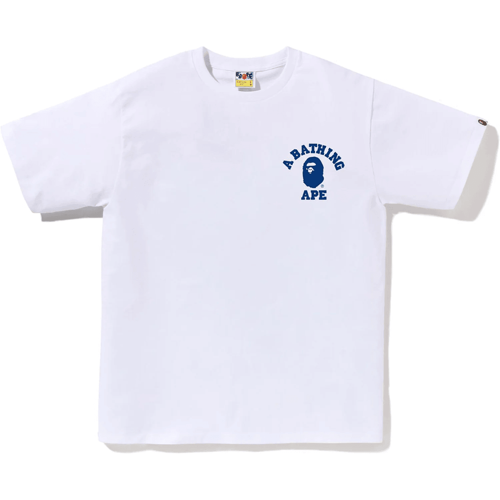 Bape Abc Camo College Ats Tee Mens White X Blue