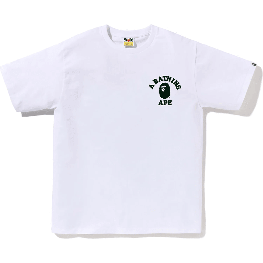 Bape Abc Camo College Ats Tee Herre Hvit X Grønn